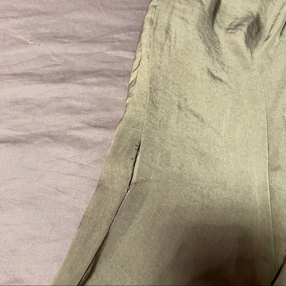 J.D. Luxe Green Satin Pants - Picture 5 of 7
